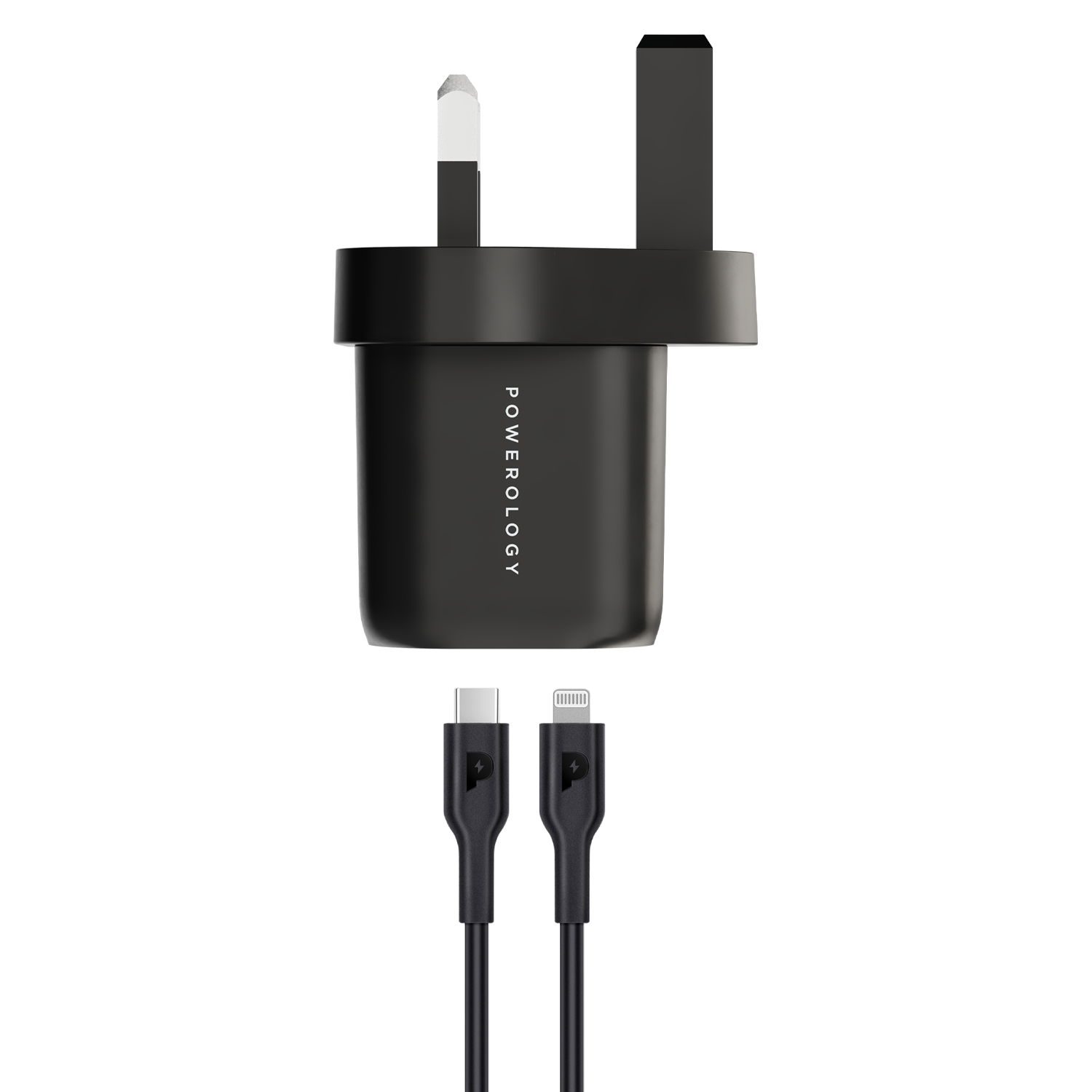 Powerology 33W GaN PD Charger With 1.2m/3.9ft USB-C To Lightning