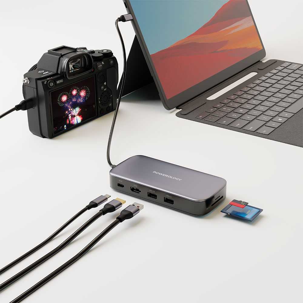 Powerology USB-C Hub & SSD Drive All-in-one  Connectivity & Storage (256 & 512 GB)