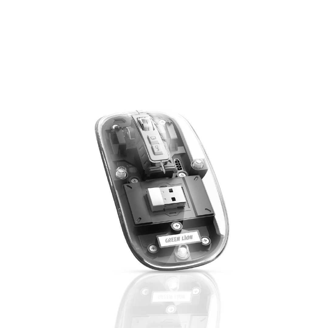 Green Lion Transparent Mouse 2400DPI 400mAh