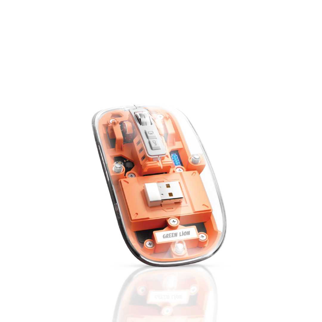 Green Lion Transparent Mouse 2400DPI 400mAh