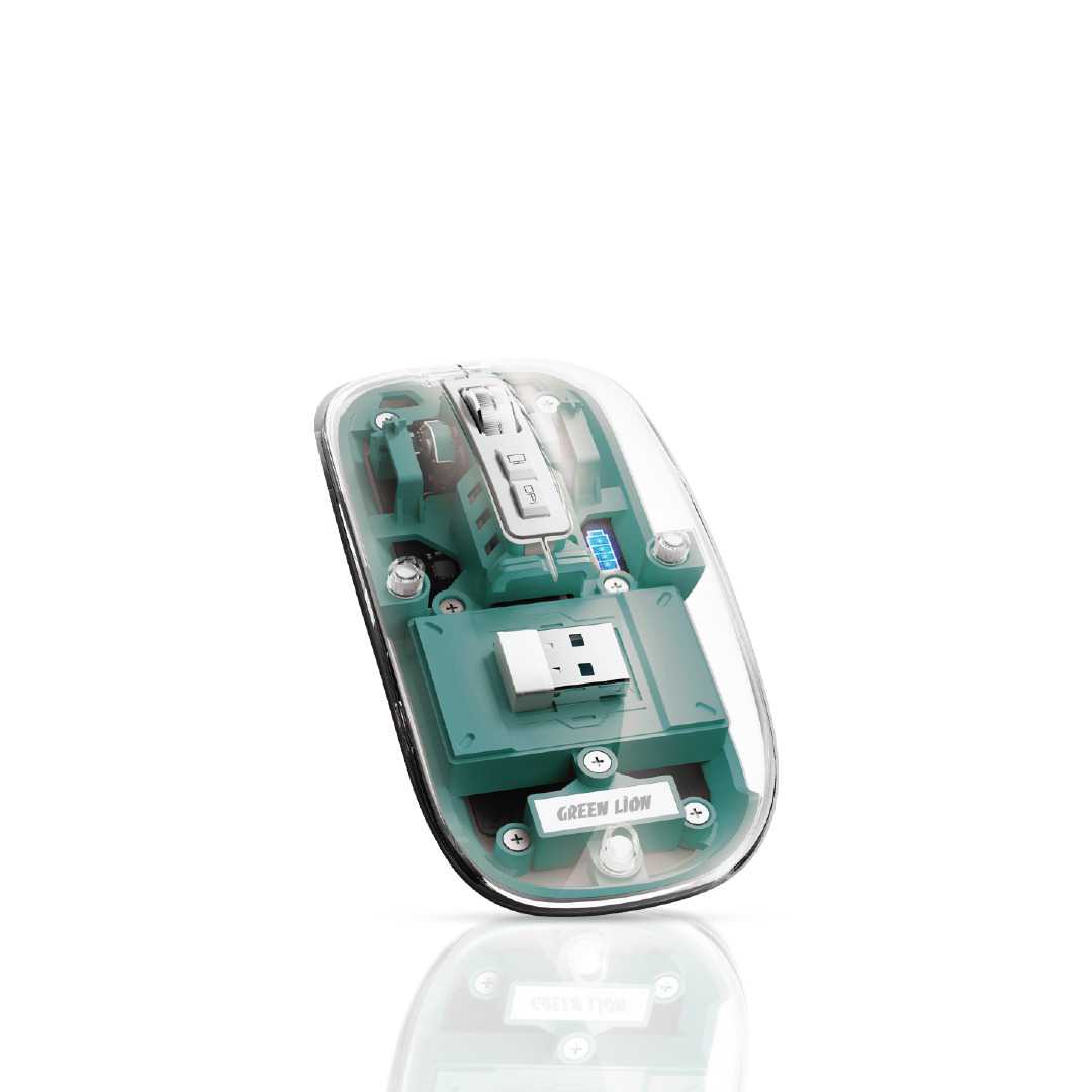 Green Lion Transparent Mouse 2400DPI 400mAh