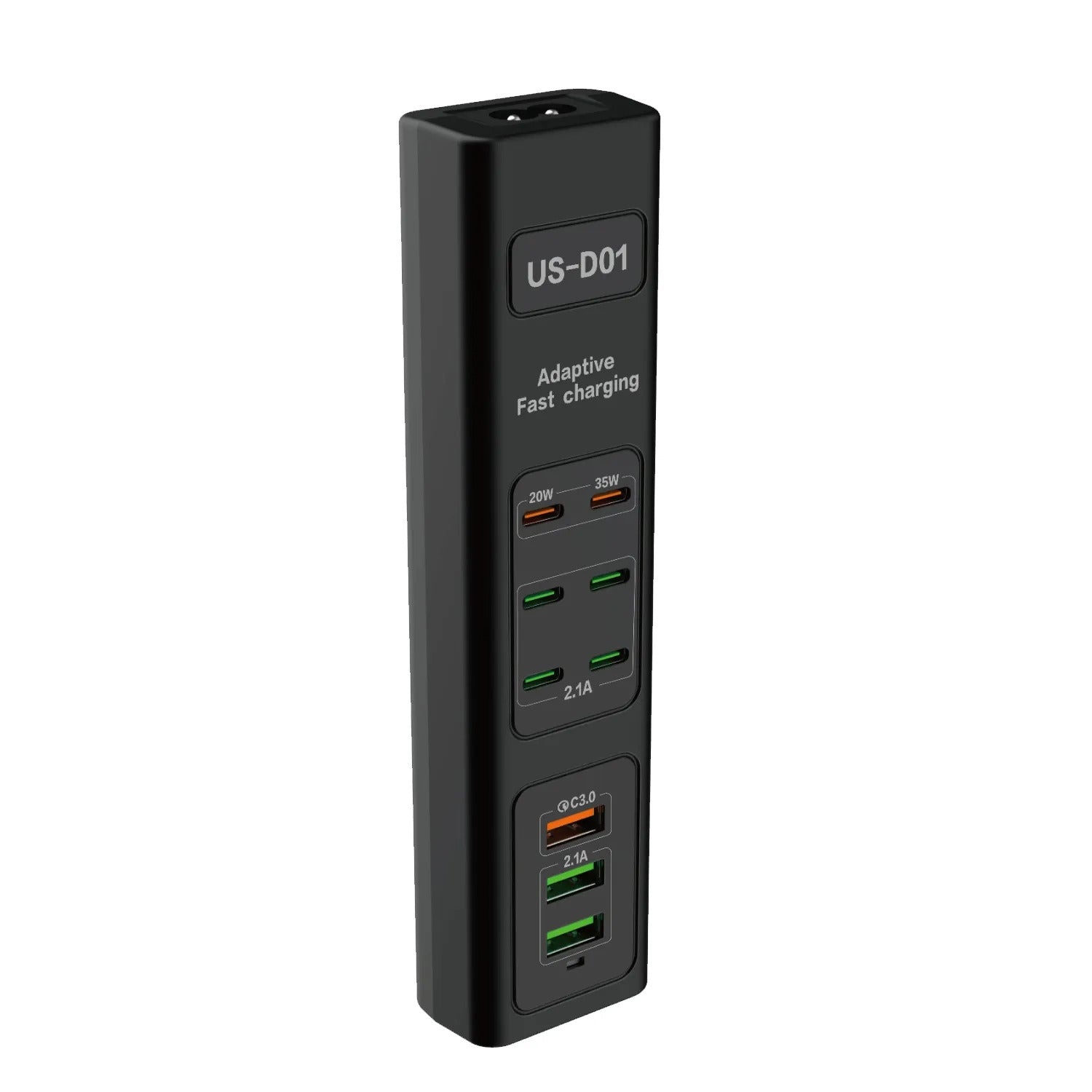 Porodo 85W Multi-Port USB Charging HUB - Black