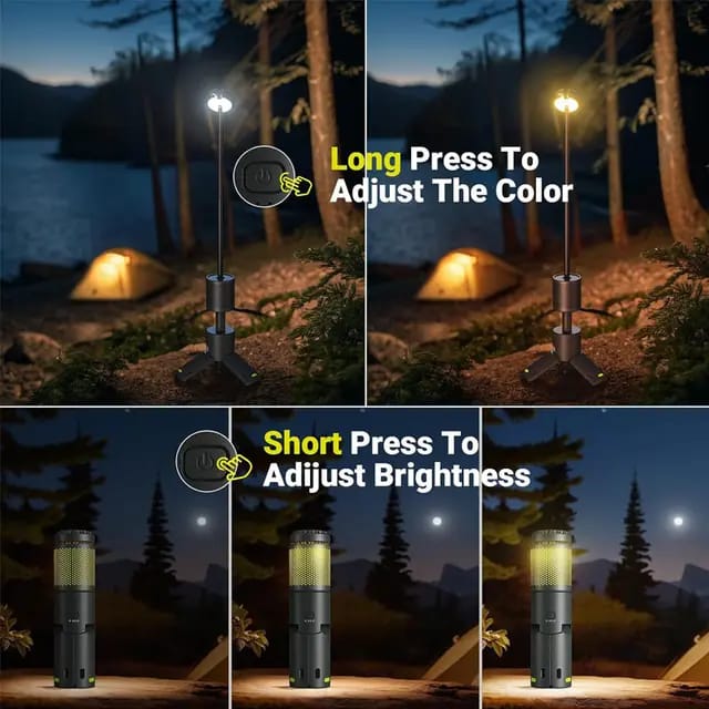 Camping Light Rechargeable Telescopic and Collapsible lantern Light with 32 Bright LED, 10000mAh Built-in Battery, Magnetic Road Light & Flash Light for Adventure, Hiking, Camping tent