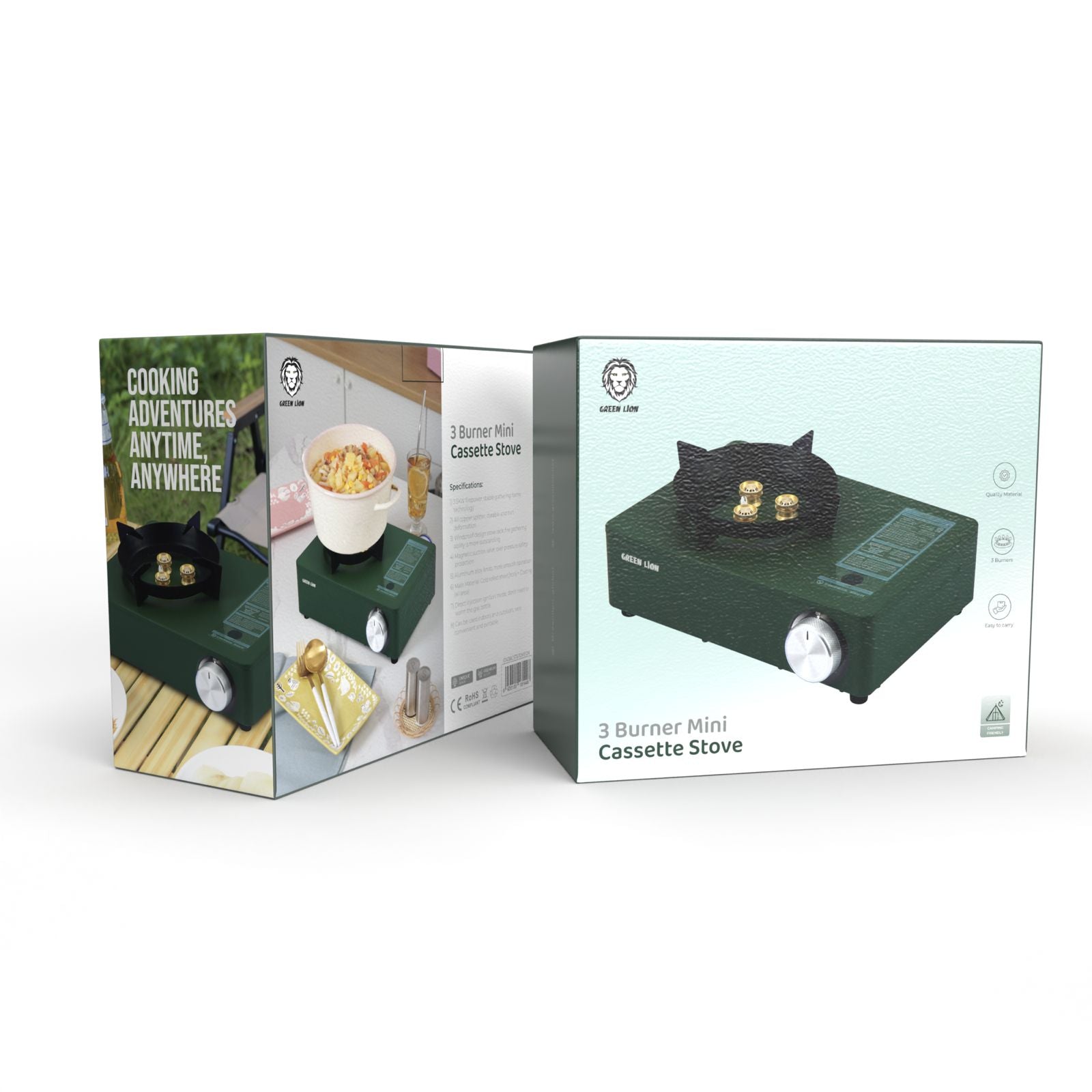 Green Lion 3 Burner Mini Casset Stove