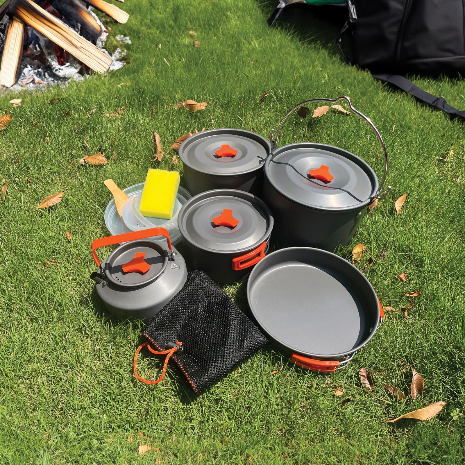 Green Lion Portable Camping Cookware Black/orange