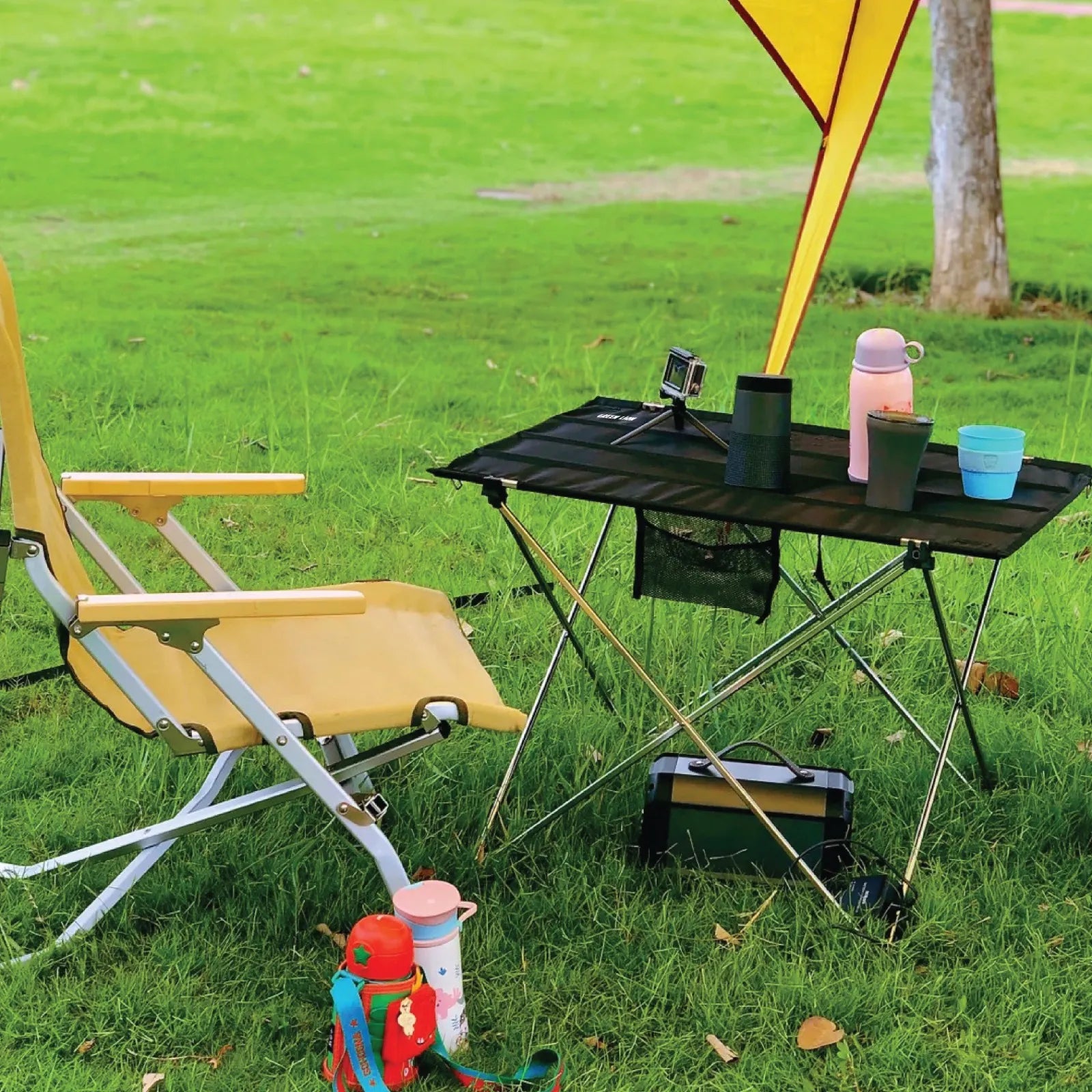 Green Lion Outdoor Foldable Table - Black