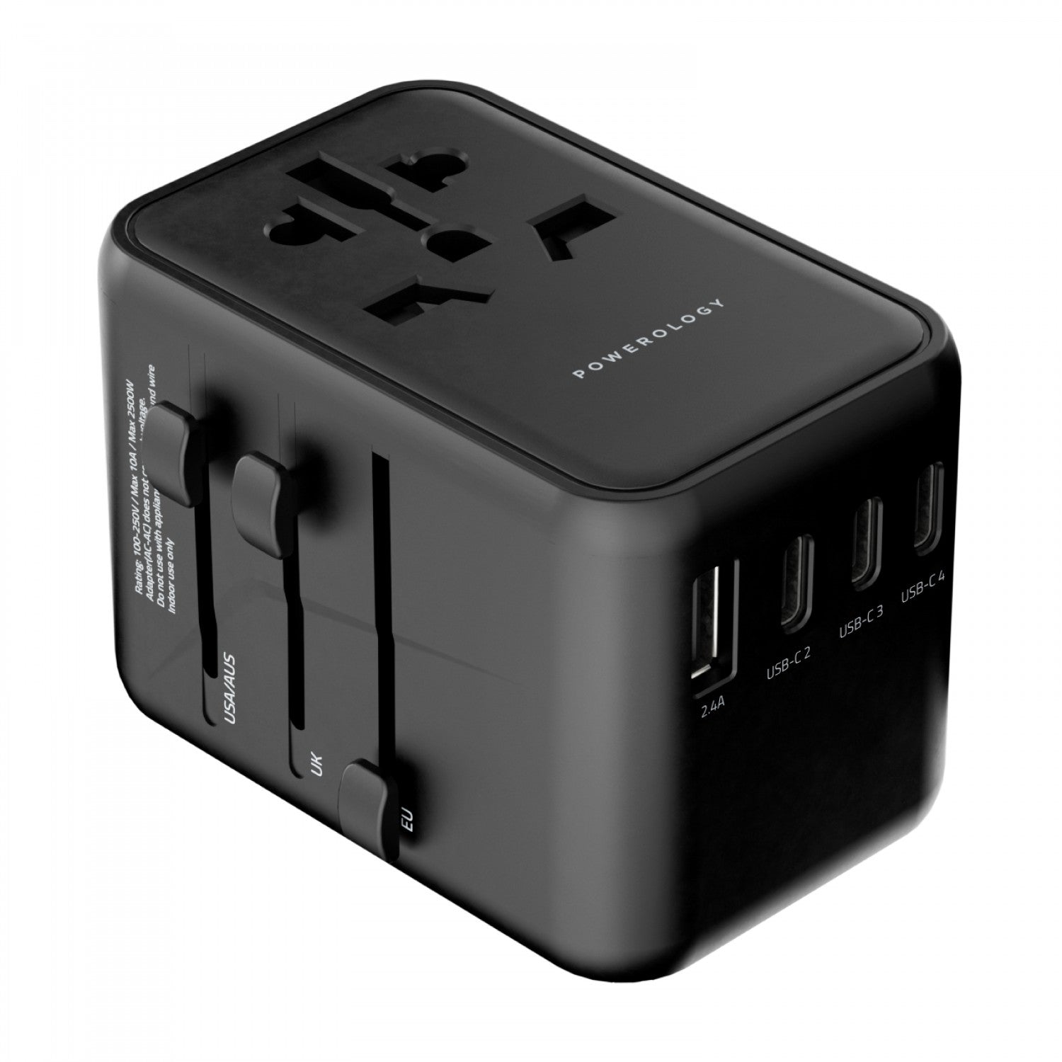 Powerology Universal Multi-Port Travel Adapter