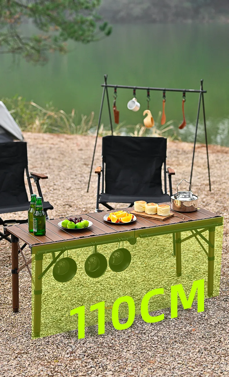 PORODO LIFESTYLE PORTABLE FOLDING CAMPING TABLE WITH STOVE AND MESH- BROWN