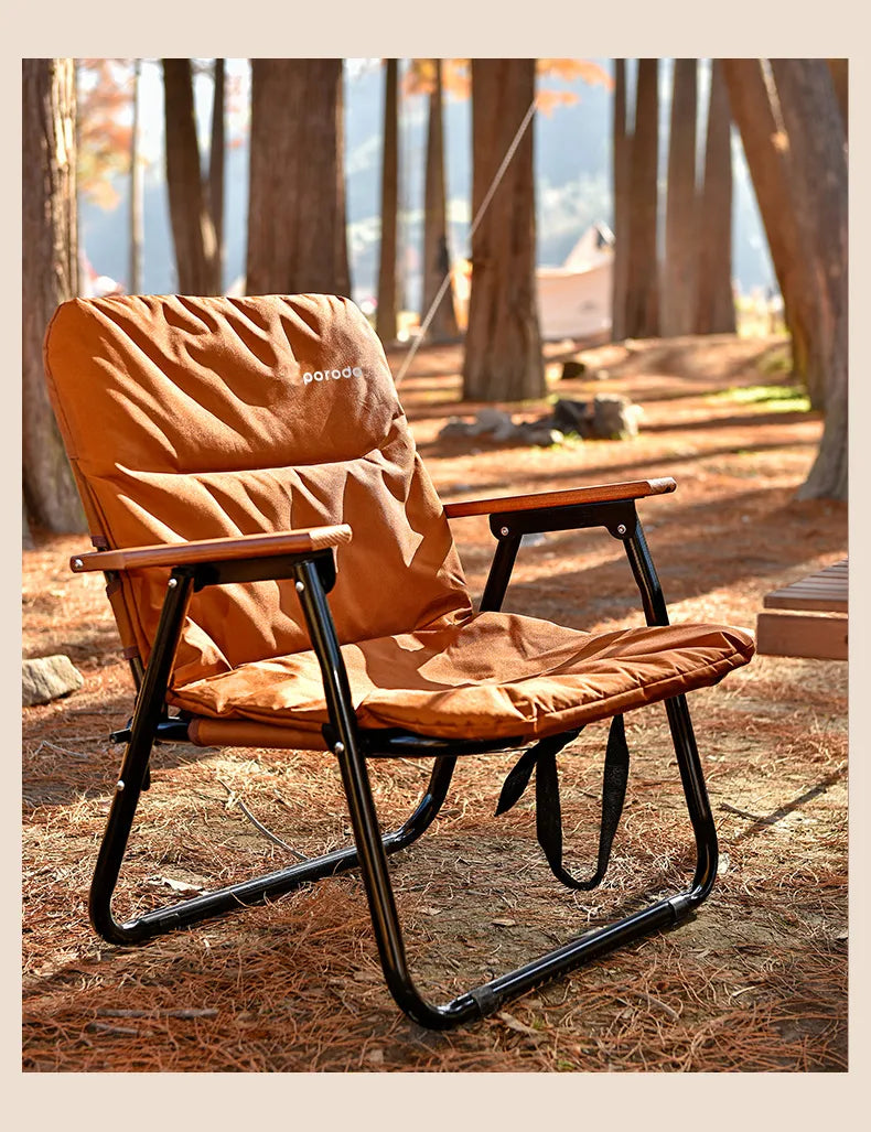 PORODO LIFESTYLE CAMPING FOLDABLE CHAIR - BROWN