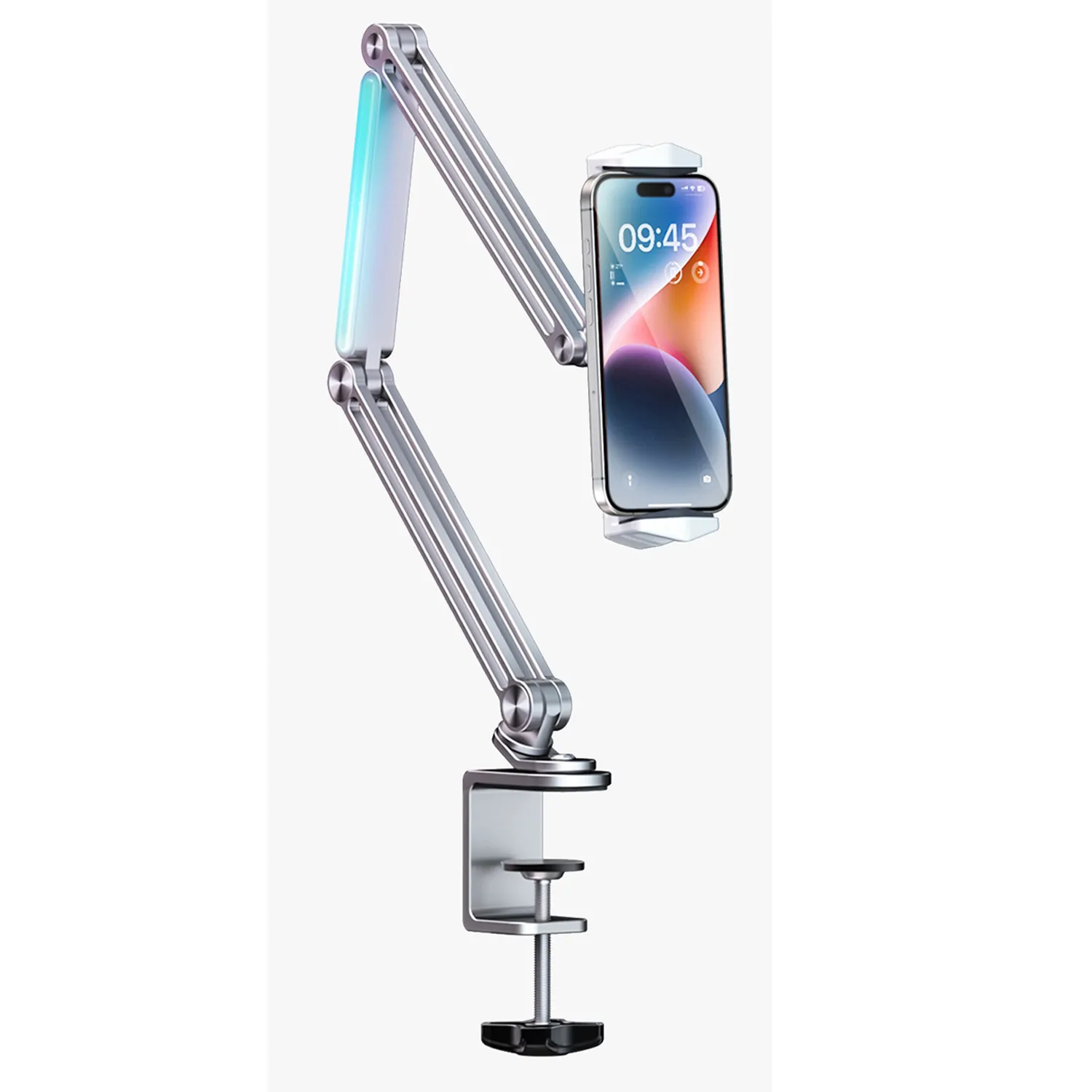 Porodo Multi-Joint Aluminum Desk Mount - Grey