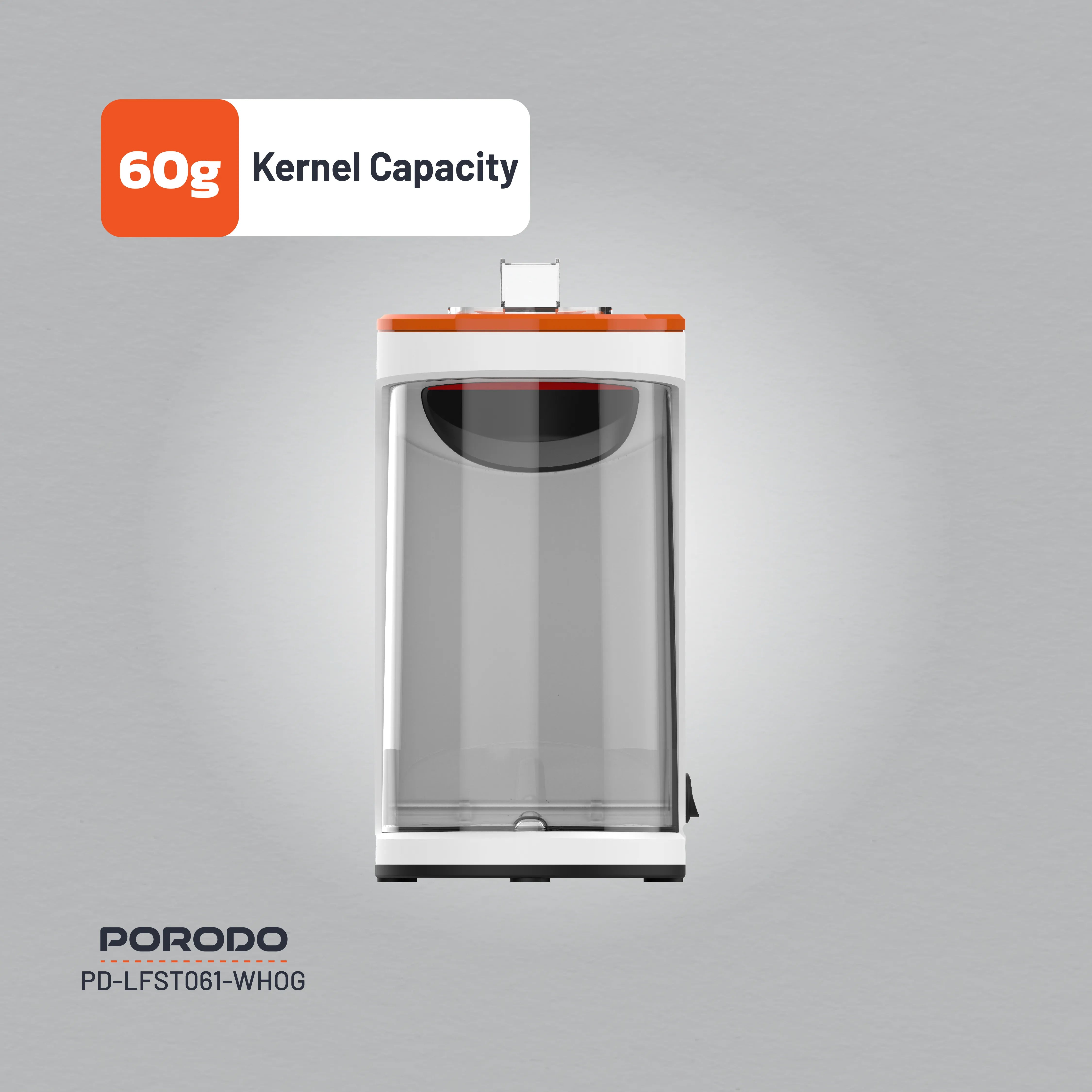 Porodo Lifestyle Air-Popped Popcorn Maker - White/Orange