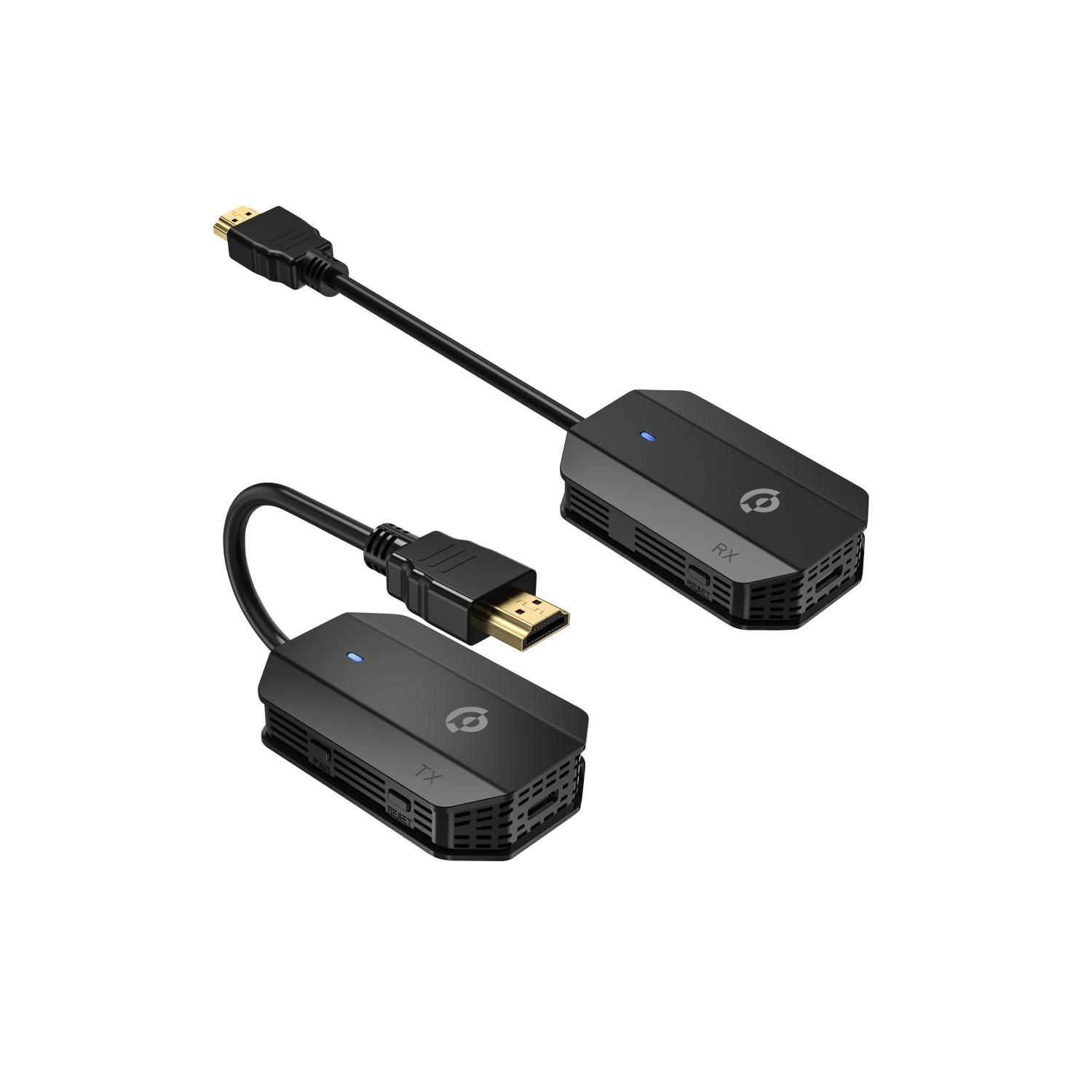 Powerology Wireless HDMI Mirroring Adaptor Pair with USB-C Cable Full HD 1080P - Black