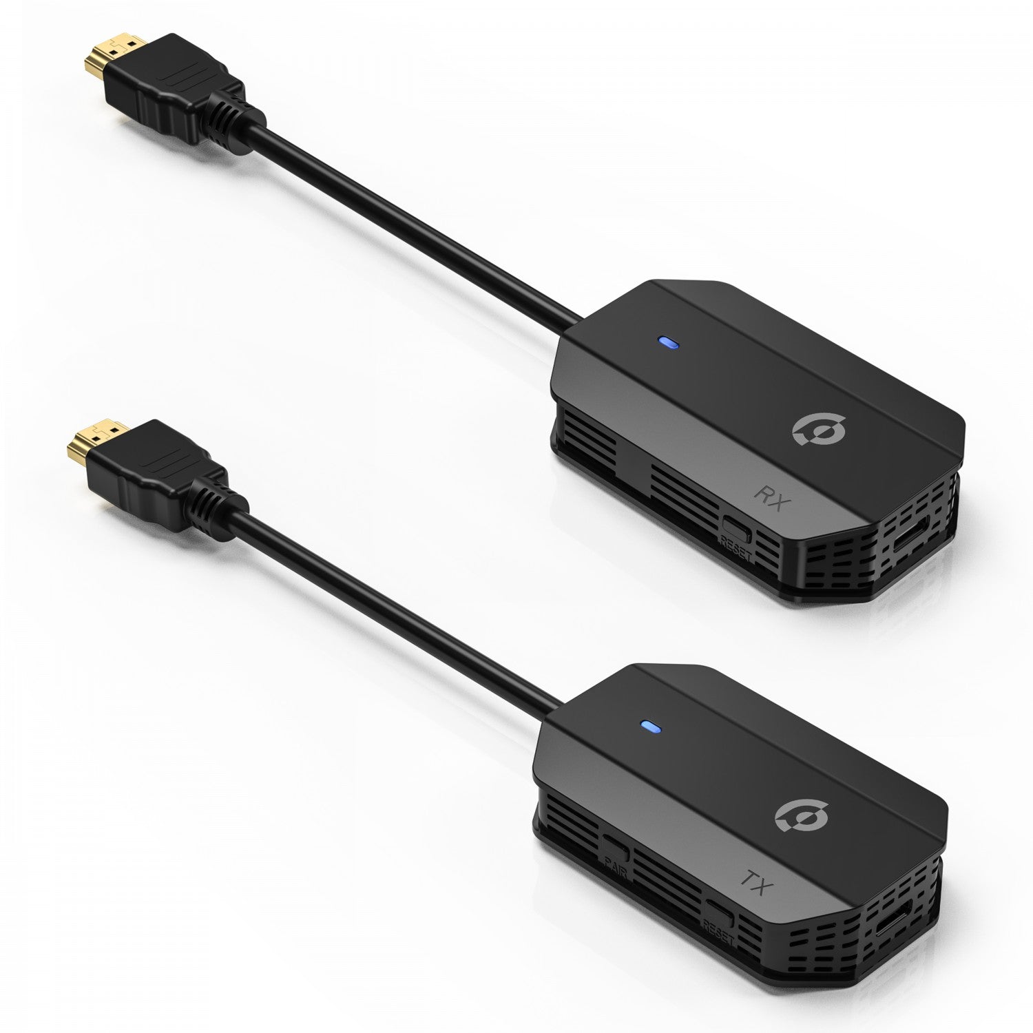 Powerology Wireless HDMI Mirroring Adaptor Pair with USB-C Cable Full HD 1080P - Black