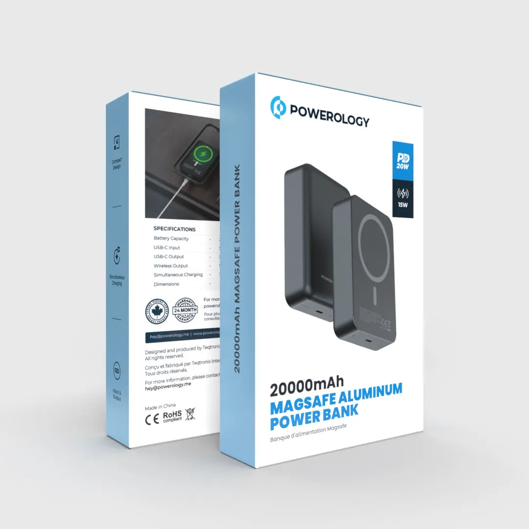 POWEROLOGY 20000 MAH 20W PD & 15W MAGSAFE POWERBANK