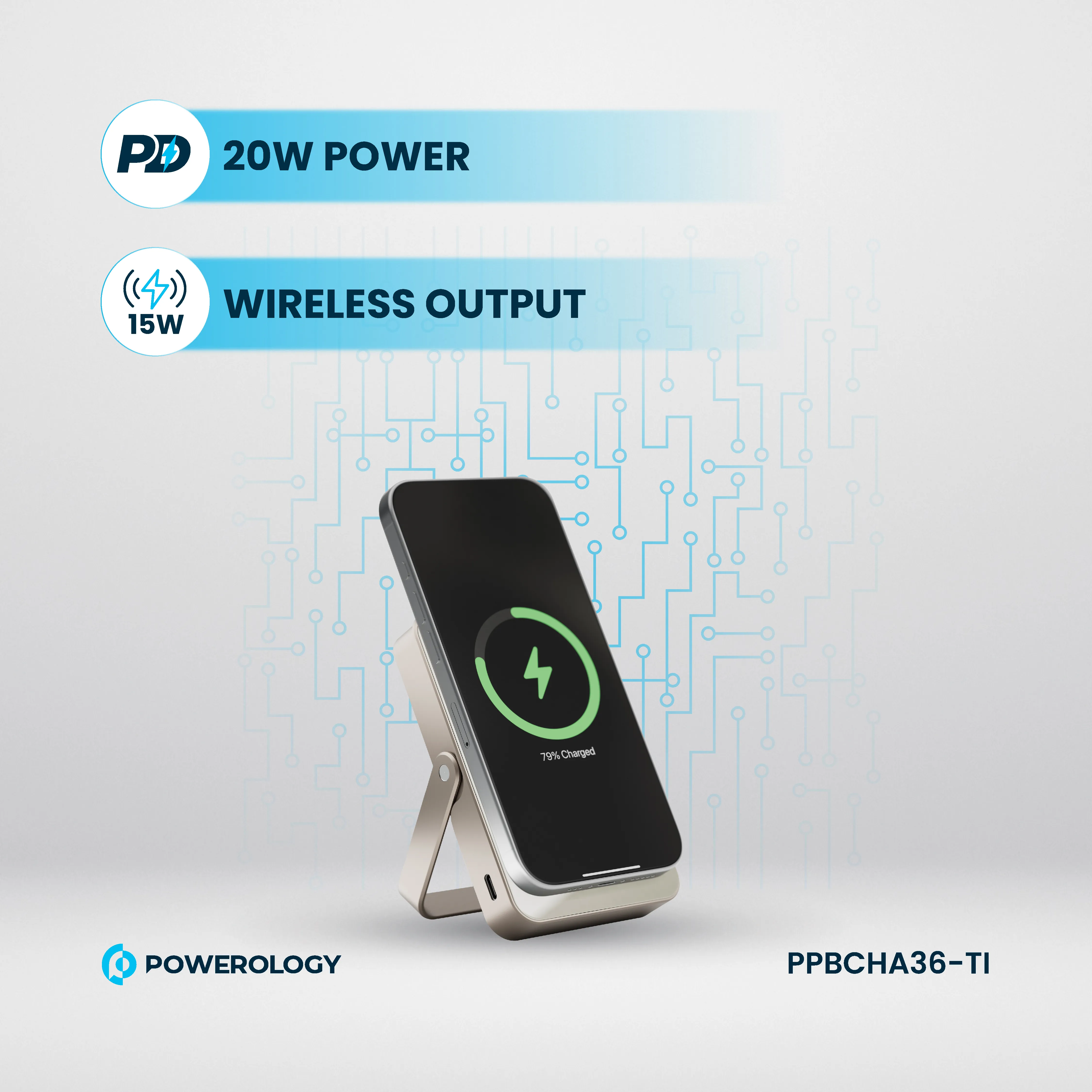 Powerology 10000mAh MagSafe Power Glass Surface