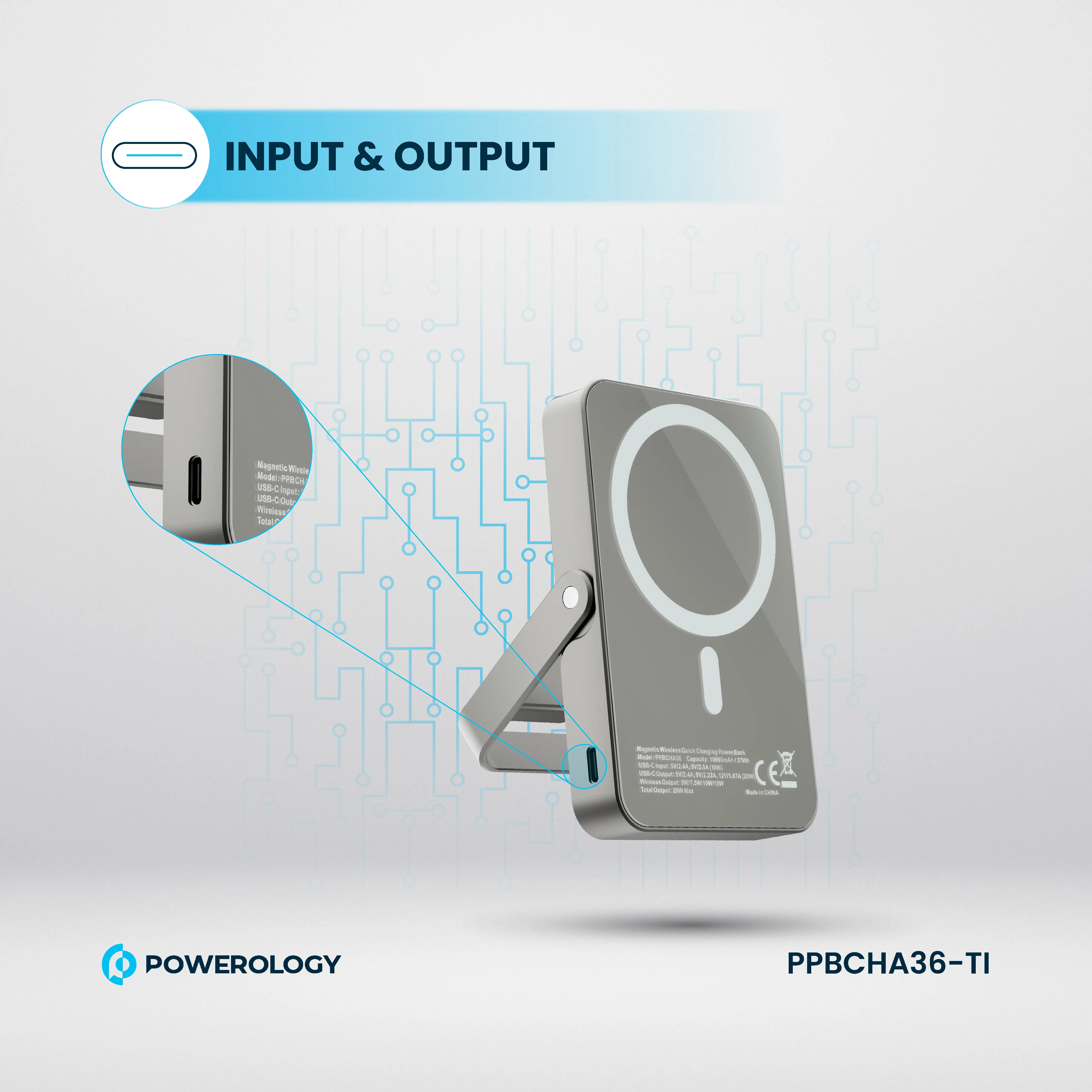 Powerology 10000mAh MagSafe Power Glass Surface