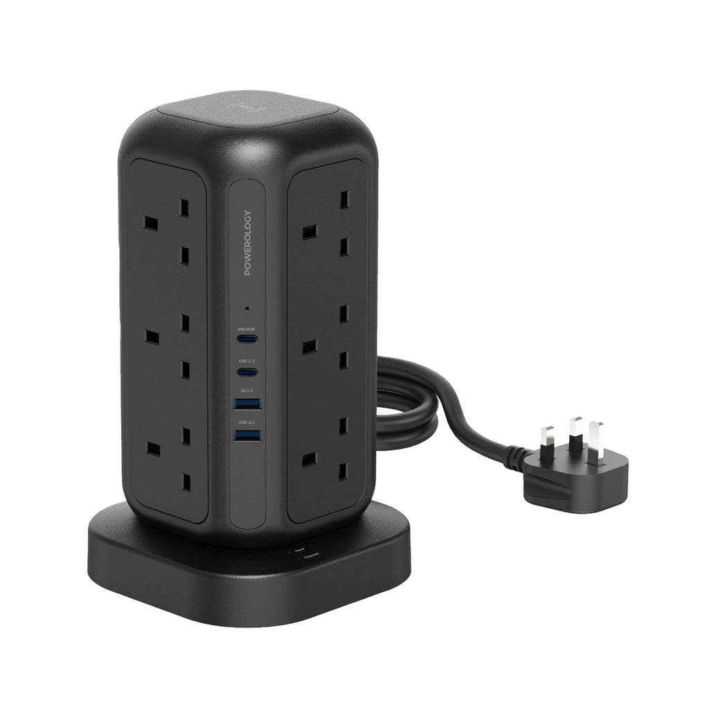 Powerology 12 AC Sockets GaN Tower Hub