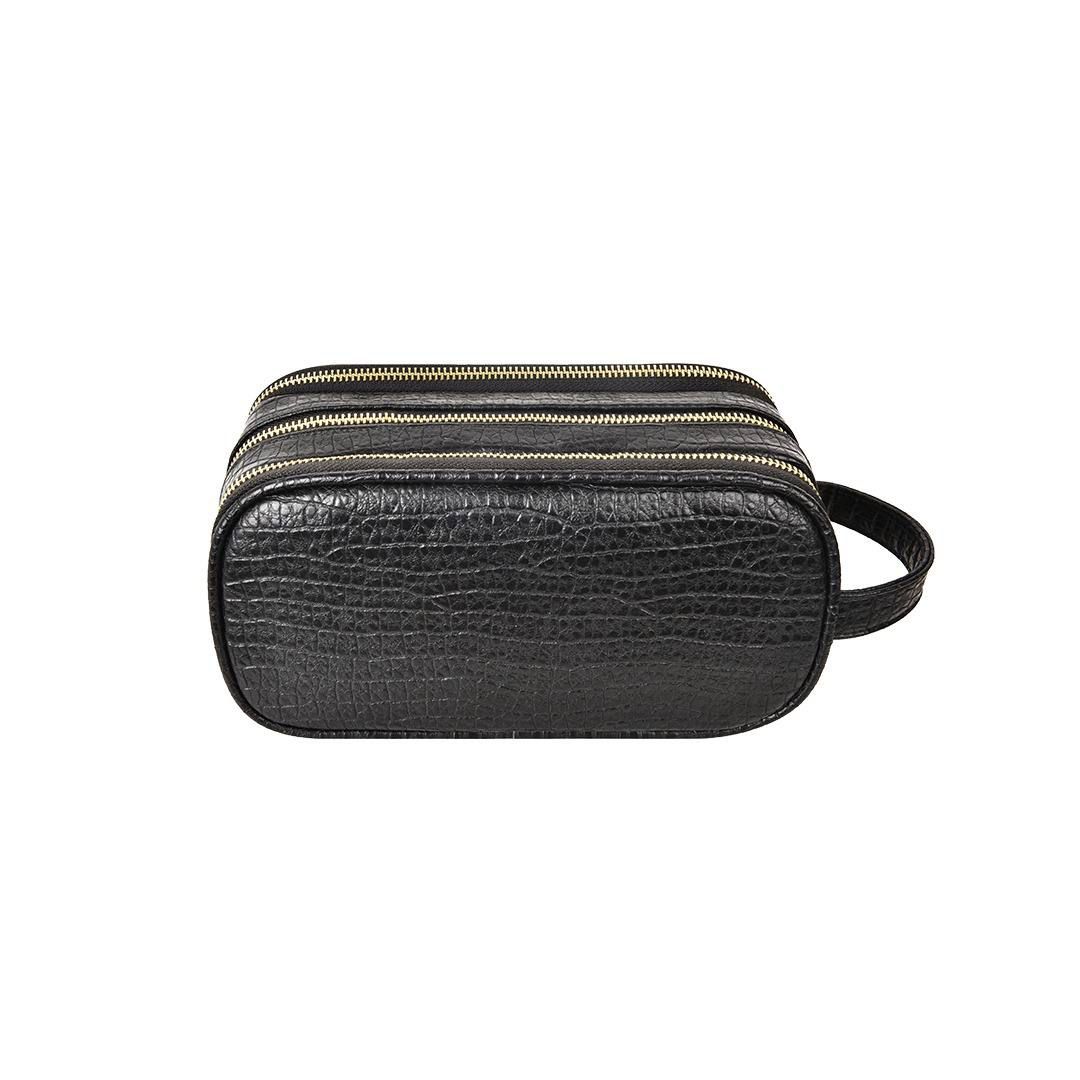 Green Lion Citizen Croco Leather Pouch- Black