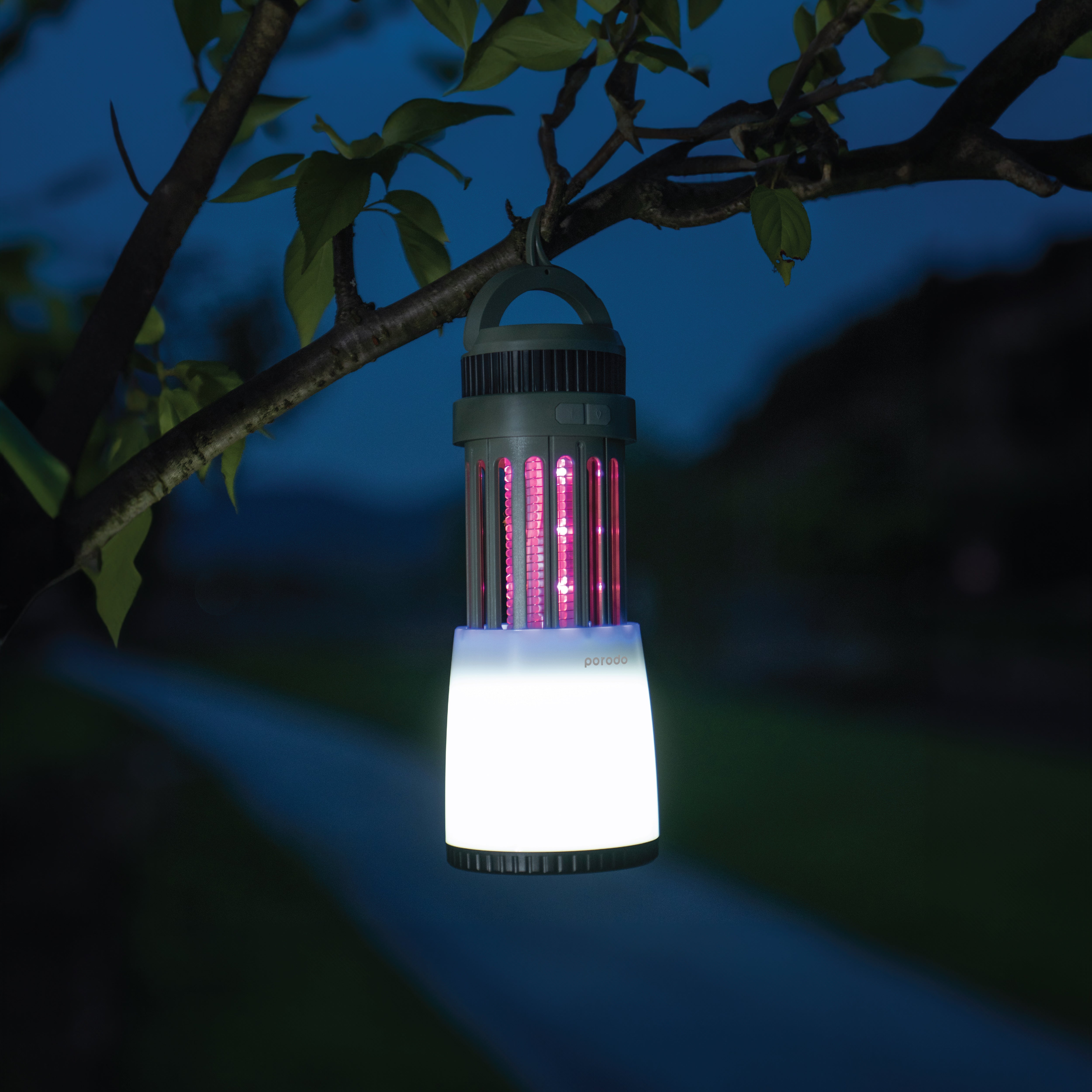 Porodo LifeStyle Outdoor 5W Lamp with Mosquito Zapper- Black/Grey