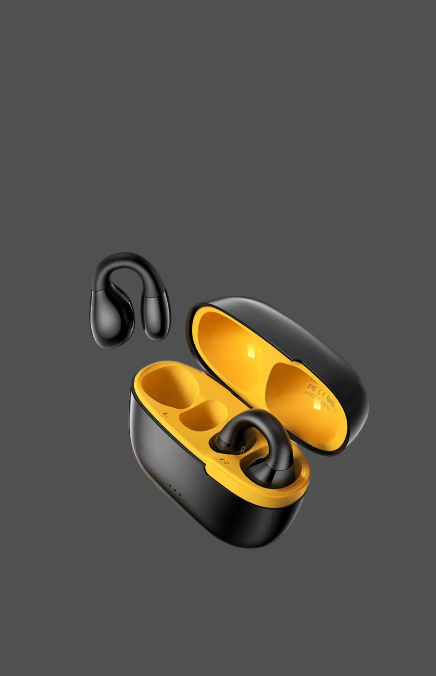 Porodo Soundtec Air Conduction TWS Earbuds - Black / Yellow