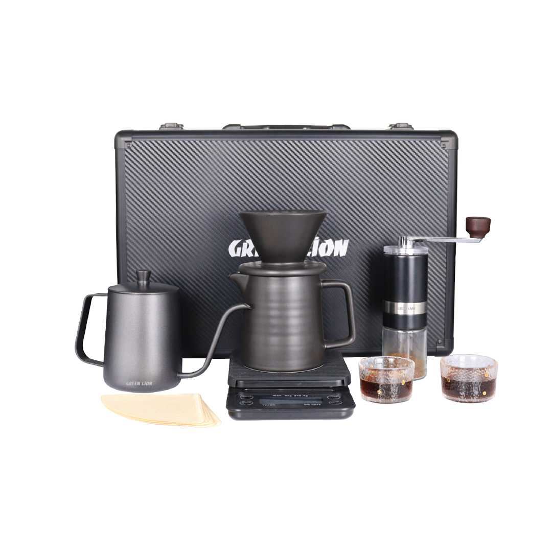 Green Lion G-80 600ml Black 9 in 1 Coffee Maker Set