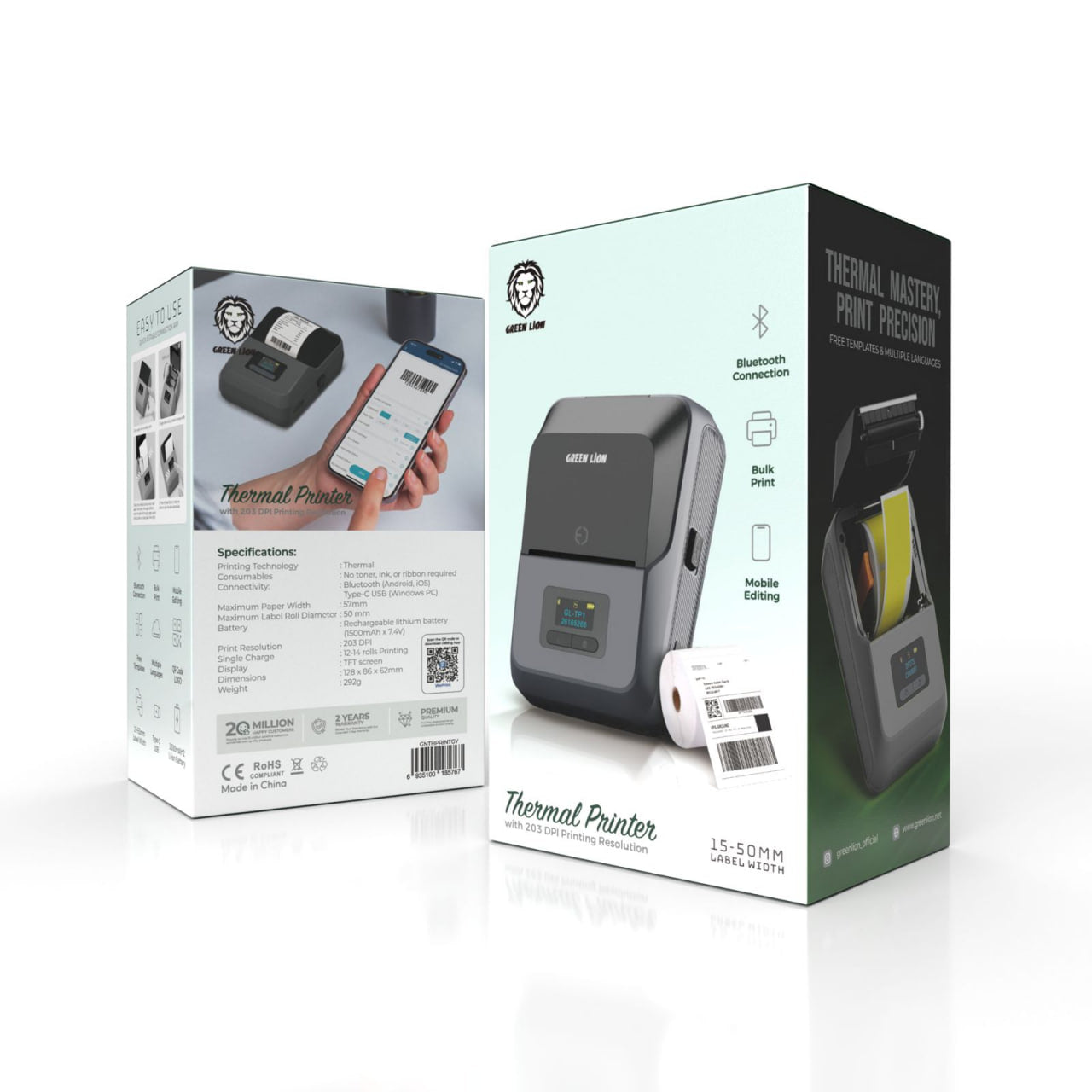 Green Lion Thermal Printer - Grey