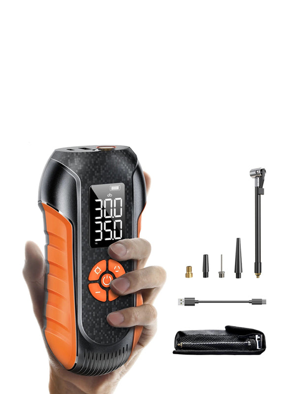 LISEN Portable Tire Inflator Air Pump - Orange/Black