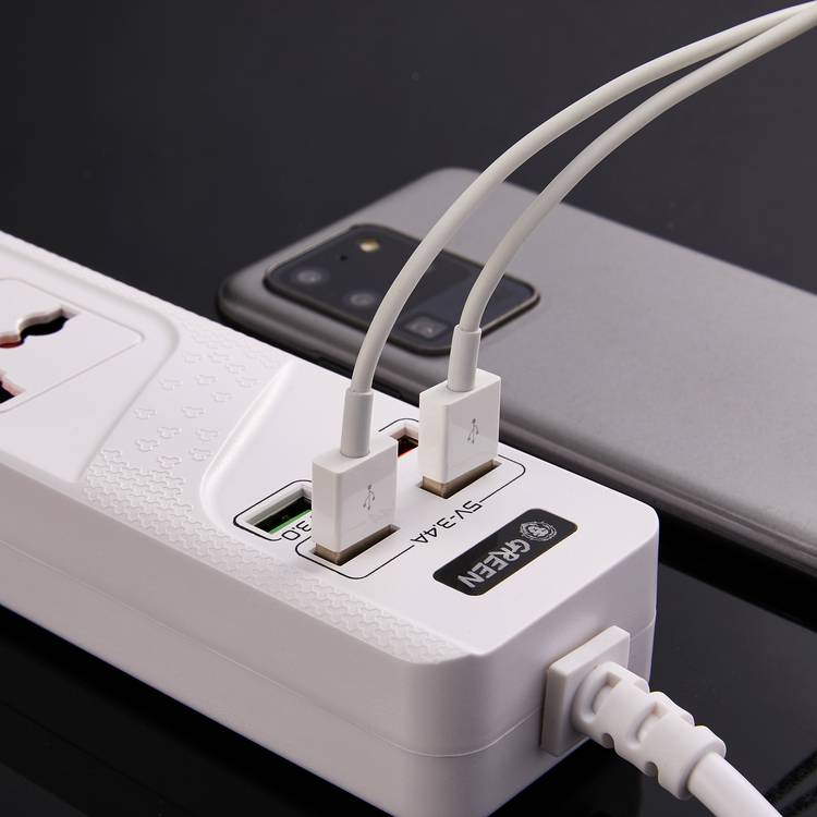 Green Lion 4 AC 4 USB 3.4A QC3.0 Multiport Smart Power Socket 3000W