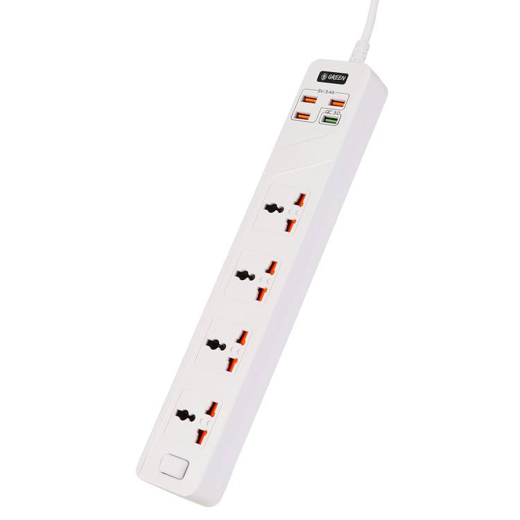 Green Lion 4 AC 4 USB 3.4A QC3.0 Multiport Smart Power Socket 3000W