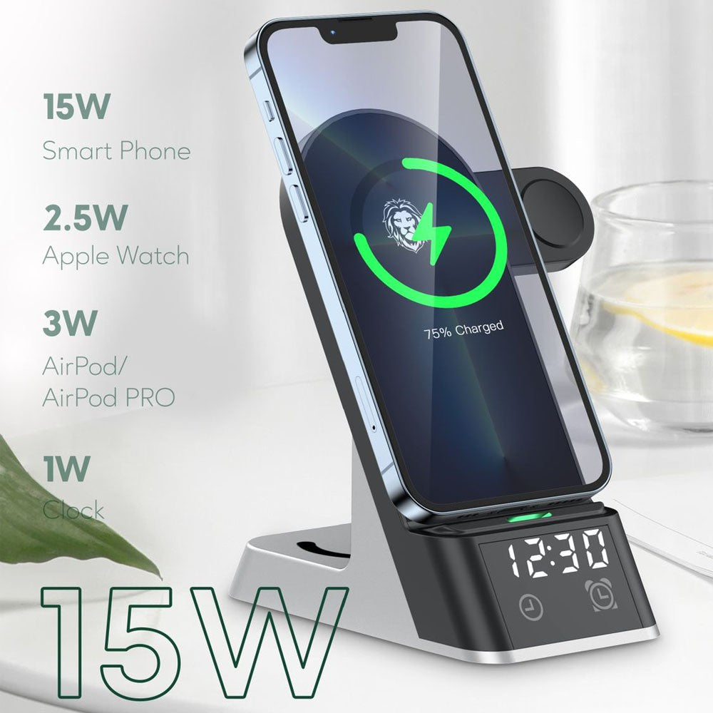 Green 6 in 1 Wireless Charger 15W - Black