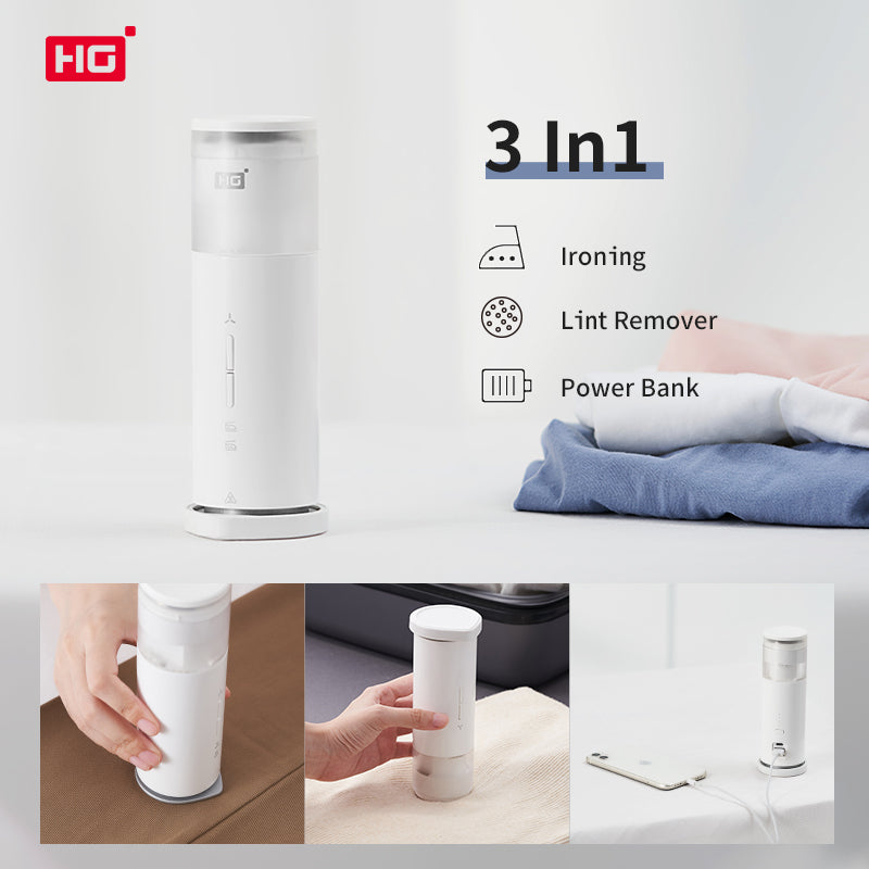 D1 3in1 Portable Iron, Lint Remover & Power Bank