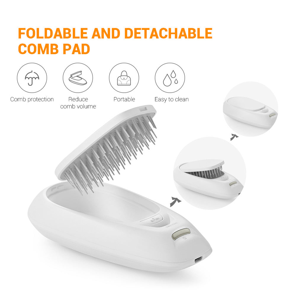 Wellskins Portable Anion Hair Care Comb With Fast Charging - White